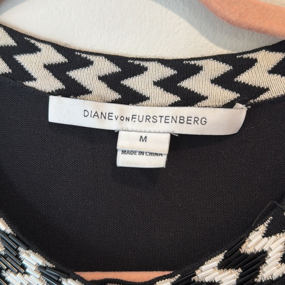 DVF/Diane Von Furstenberg Carmela Black and White Long Cardigan - Picture 3 of 16